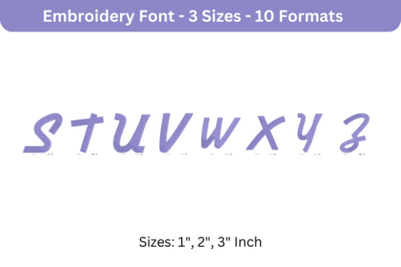Airstream Font S to Z for Holiday Embroidery