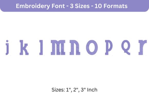 Blue Plate Font Lowercase J to R: Perfect for Seasonal Embroidery