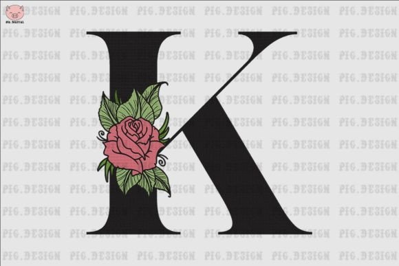 Flower Rose Font K Embroidery Design Review